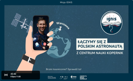 Dziś o 11:00 nasz rodak Sławosz Uznański-Wiśniewski połączy się dziećmi i młodzieżą z Pols